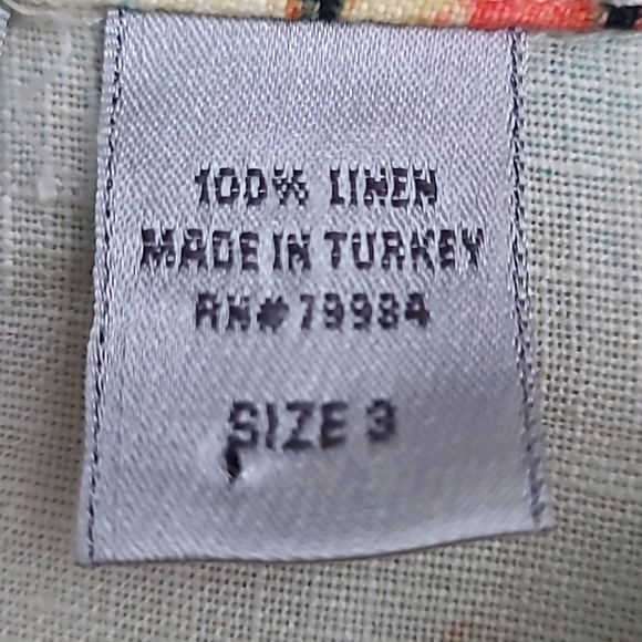 Chicos Linen Tropical Print Shirt Size 3 XL Button Down Resortwear Vacation - Picture 6 of 16